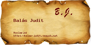 Balás Judit névjegykártya
